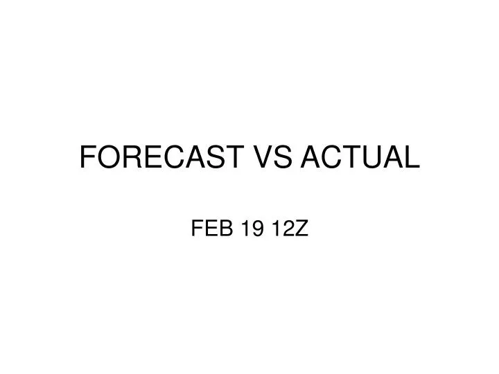 forecast vs actual