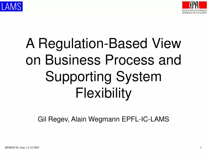a regulation based view on business process and supporting system flexibility