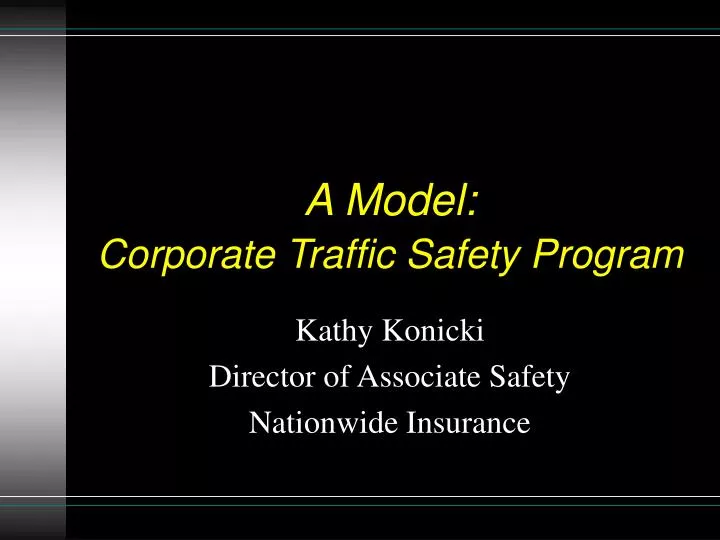 a model corporate traffic safety program