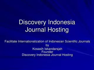 Discovery Indonesia Journal Hosting