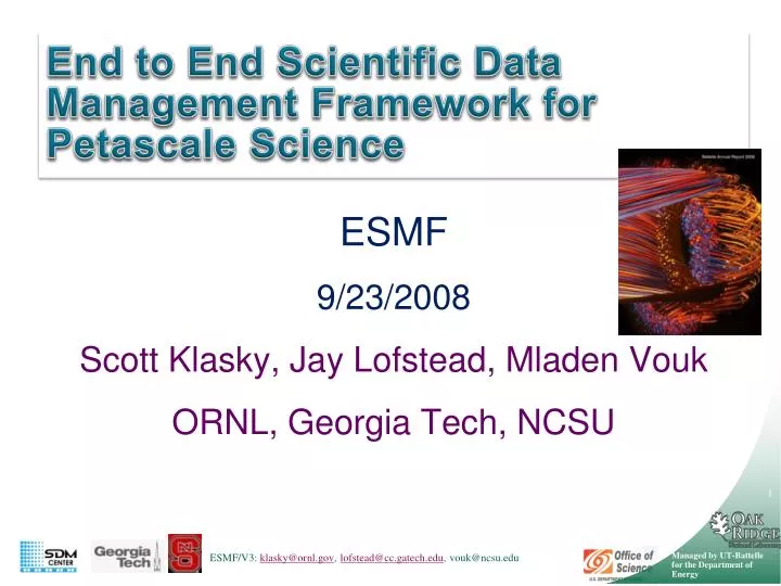 end to end scientific data management framework for petascale science