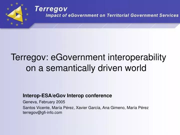 terregov egovernment interoperability on a semantically driven world