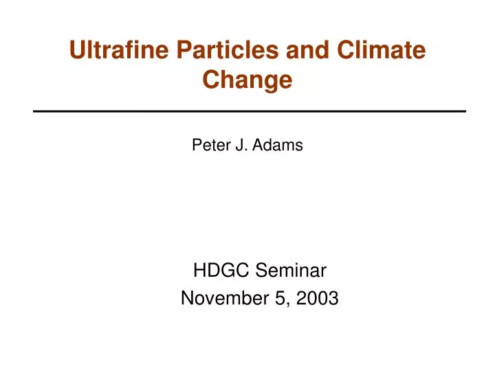 ultrafine particles and climate change