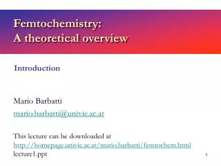 Femtochemistry: A theoretical overview