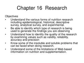 Chapter 16 Research