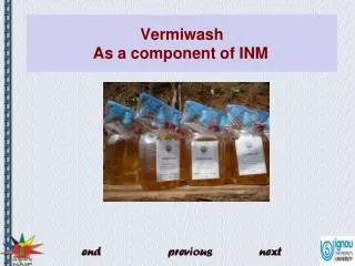 Vermiwash As a component of INM