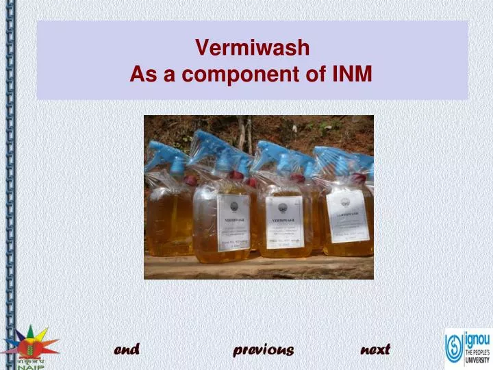 vermiwash as a component of inm