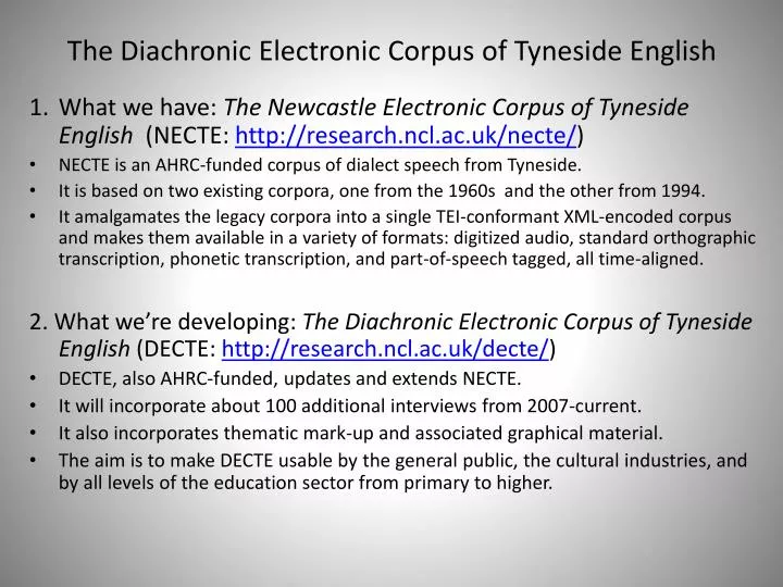 the diachronic electronic corpus of tyneside english