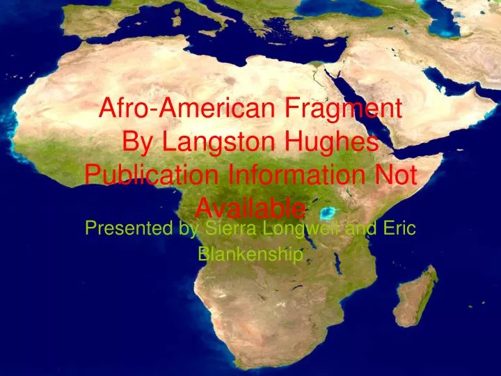 afro american fragment by langston hughes publication information not available