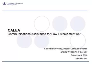 CALEA Communications Assistance for Law Enforcement Act