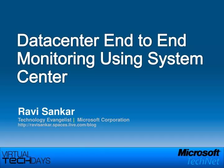 datacenter end to end monitoring using system center