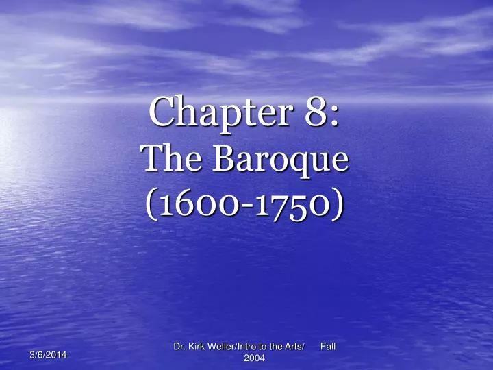 chapter 8 the baroque 1600 1750