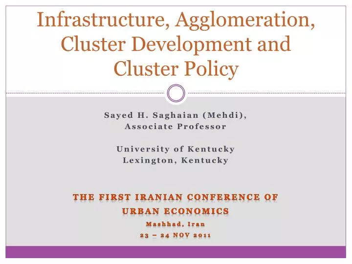 infrastructure agglomeration cluster development and cluster policy