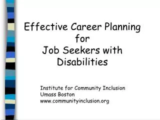 Effective Career Planning for Job Seekers with Disabilities