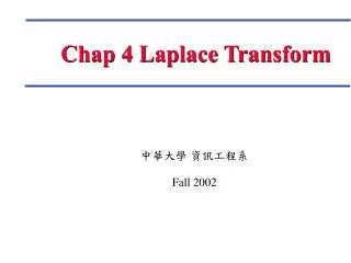 Chap 4 Laplace Transform