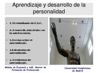 aprendizaje y desarrollo de la personalidad