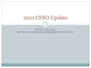2011 CFSO Update