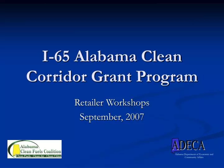 i 65 alabama clean corridor grant program