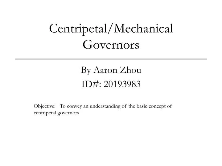 centripetal mechanical governors
