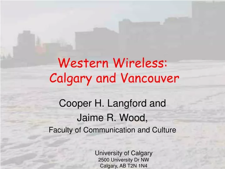 western wireless calgary and vancouver
