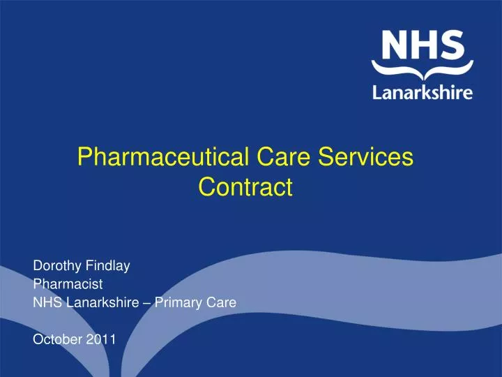 pharmaceutical care services contract