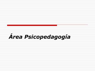 rea psicopedagog a