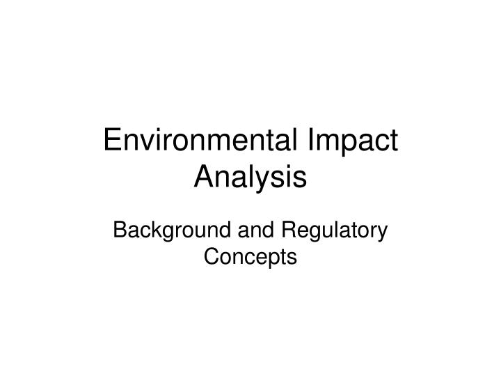 environmental impact analysis