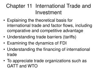 Chapter 11 International Trade and Investment