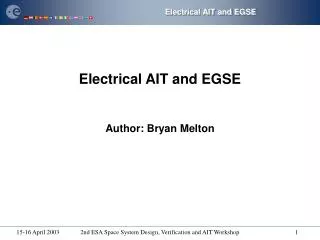 Electrical AIT and EGSE