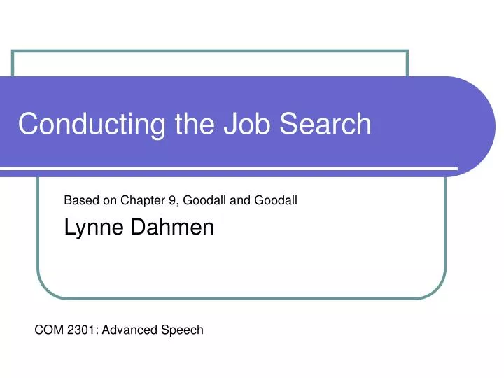 conducting the job search