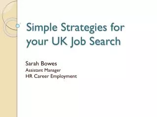 Simple Strategies for your UK Job Search