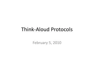 Think-Aloud Protocols
