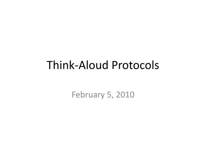 think aloud protocols