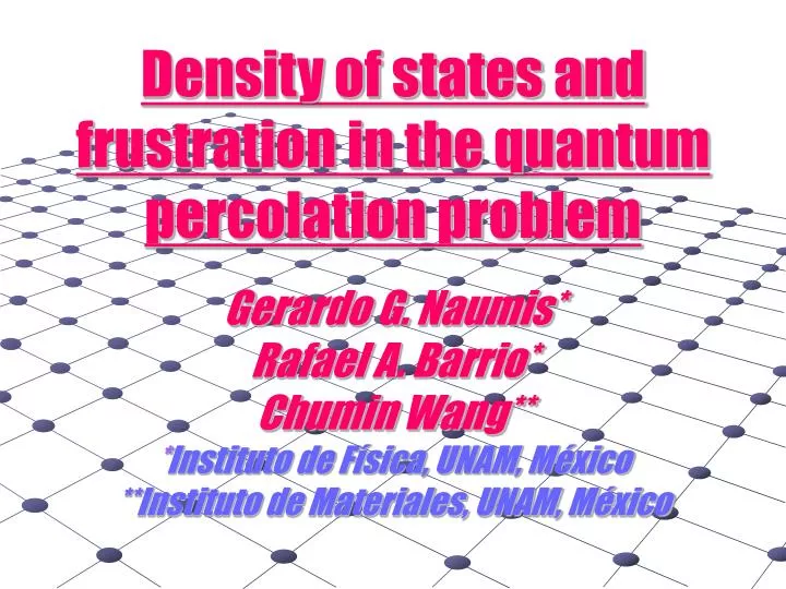 density of states and frustration in the quantum percolation problem