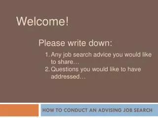 How to conduct an advising job search