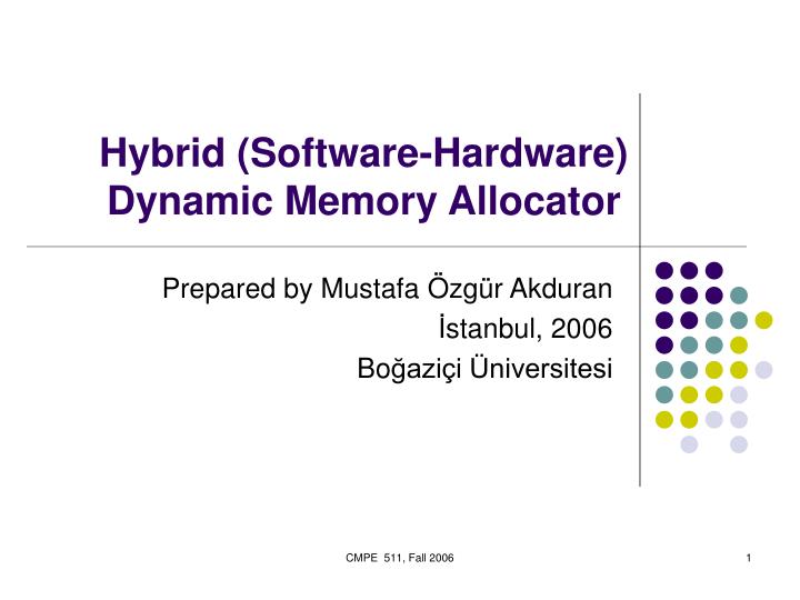 hybrid software hardware dynamic memory allocator