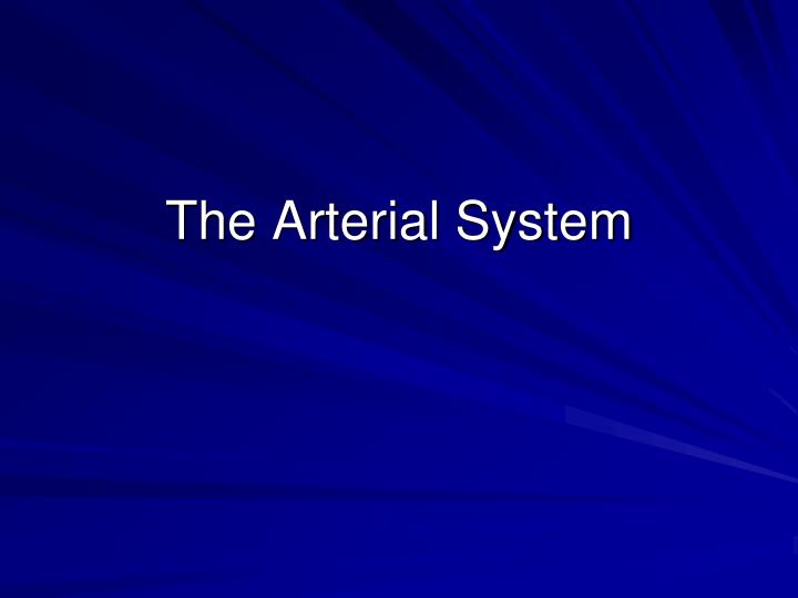 the arterial system