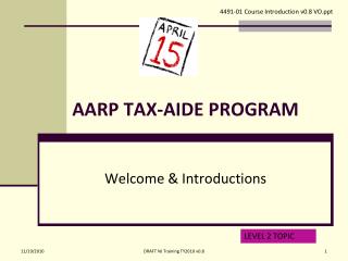 AARP TAX-AIDE PROGRAM