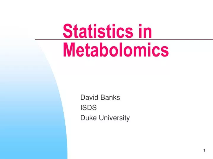statistics in metabolomics