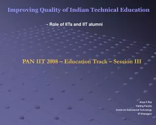 Improving Quality of Indian Technical Education