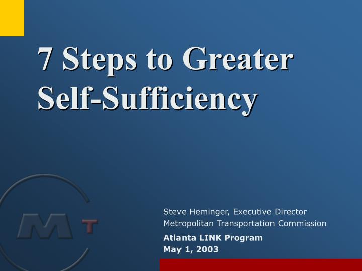7 steps to greater self sufficiency