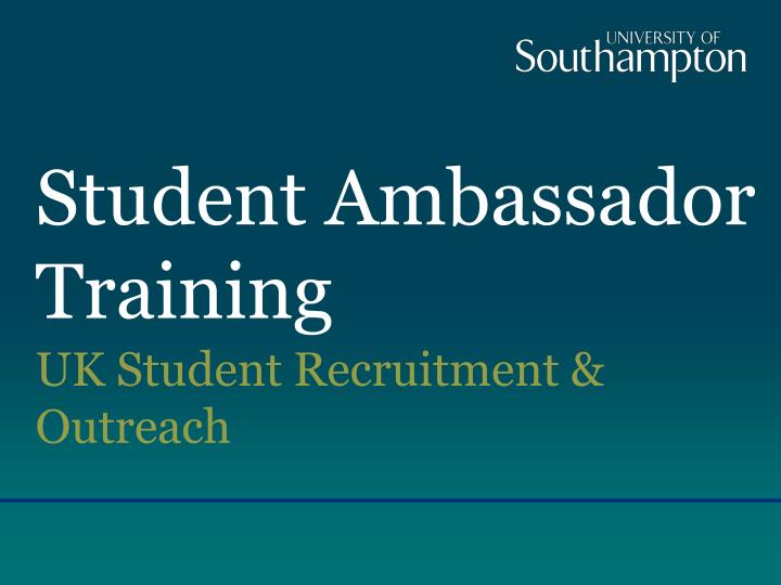 student ambassador training