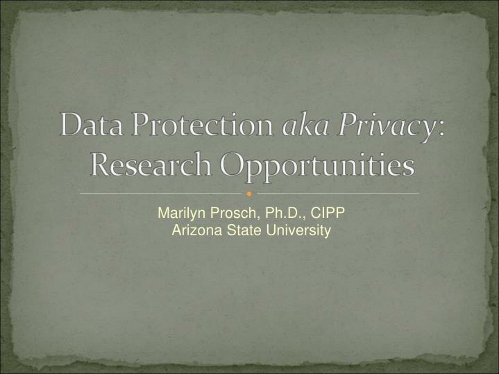 marilyn prosch ph d cipp arizona state university