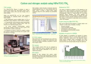 Carbon and nitrogen analysis using HiPerTOC/TN b