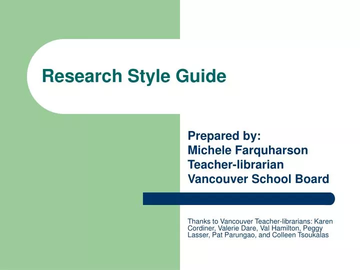 research style guide