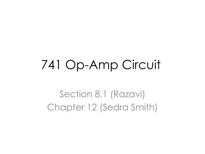 741 op amp circuit