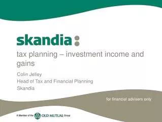 tax planning – investment income and gains