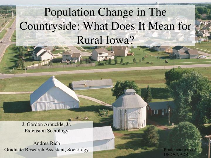 population change in the countryside what does it mean for rural iowa