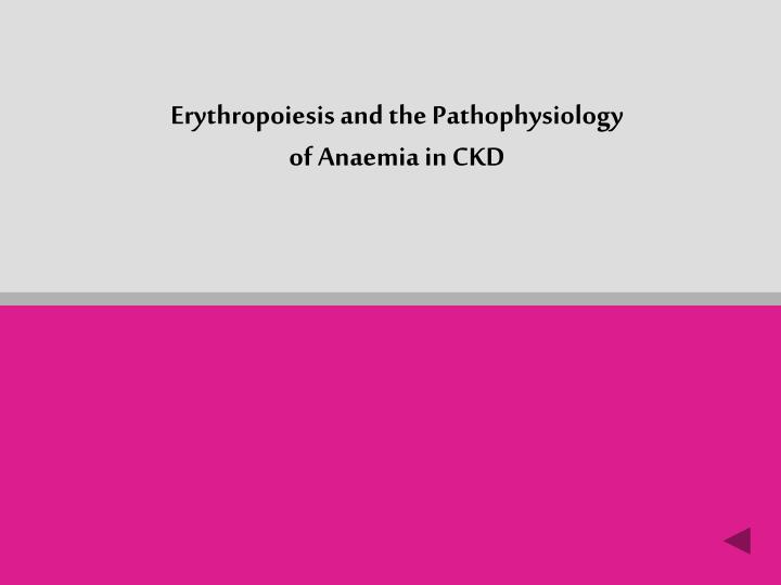 erythropoiesis and the pathophysiology of anaemia in ckd