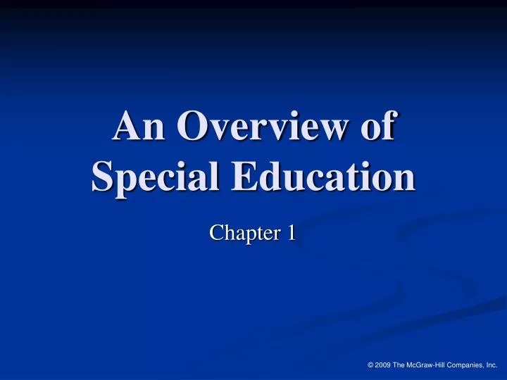an overview of special education